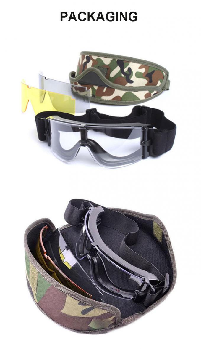 عینک ایمنی سفارشی ضد گلوله ضد خراش UV400 عینک محافظ نظامی 2018