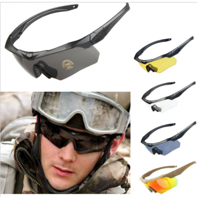 عینک ضد حریق ضد ضربه Uv400 تیراندازی ورزشی شکار شیشه های عینک تاکتیکی تاکتیکی